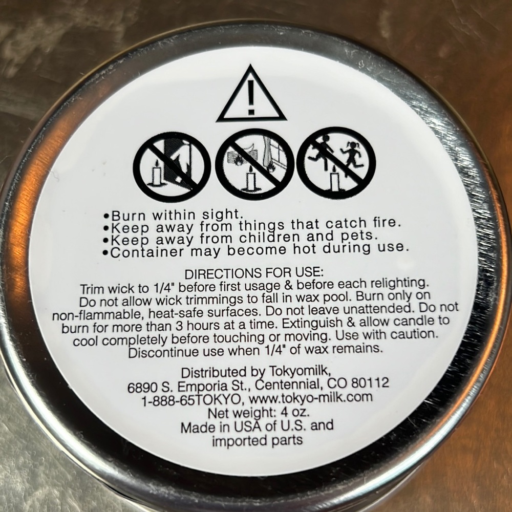 Tokyo Milk Dead Sexy travel candle-4oz--NEW, but sweaty-see pix-3 available - Picture 7 of 15